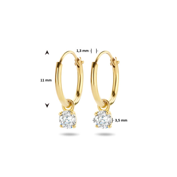 oorringen met hangers zirkonia 14K geelgoud - Afbeelding 5