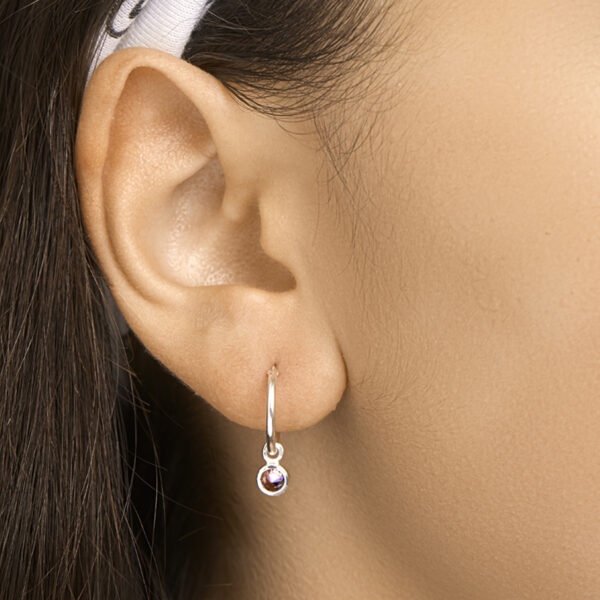 oorringen roze zirkonia zilver wit - Afbeelding 2