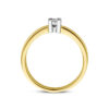 ring diamant 0.05ct h si 14K bicolor goud geel/wit - Afbeelding 2
