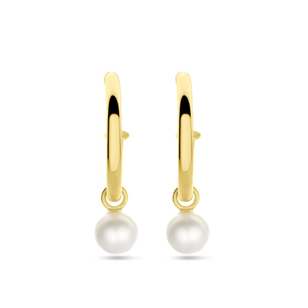 stekeroorringen parel 18 mm 14K geelgoud - Afbeelding 3