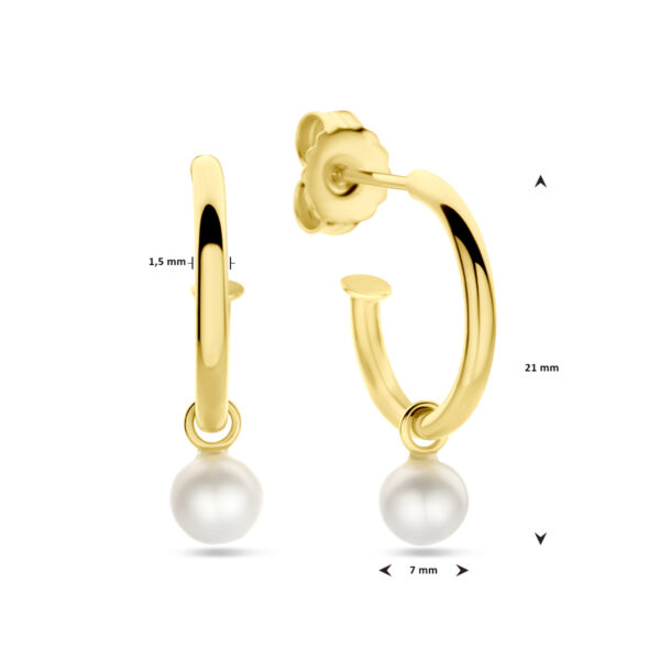 stekeroorringen parel 18 mm 14K geelgoud - Afbeelding 4