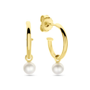 stekeroorringen parel 18 mm 14K geelgoud