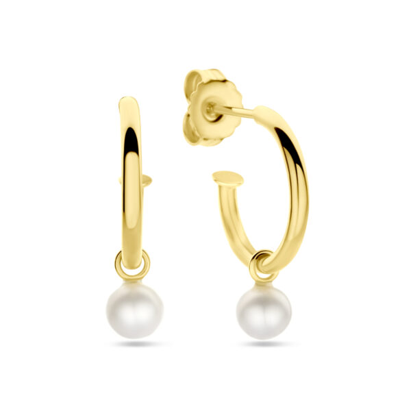 stekeroorringen parel 18 mm 14K geelgoud