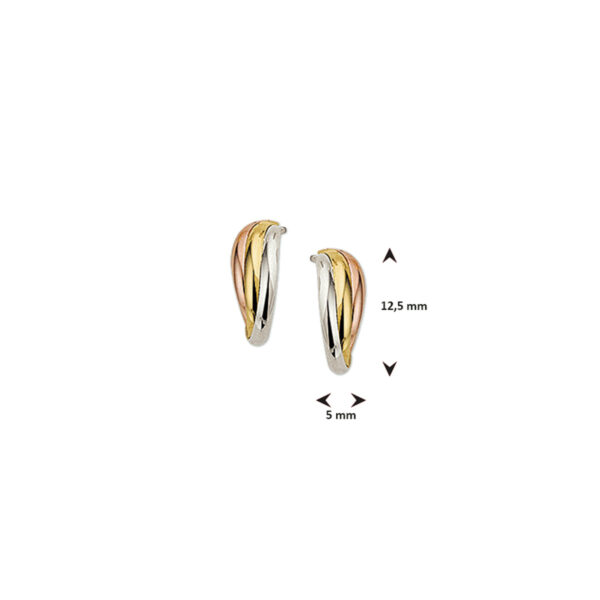 stekeroorringen tricolor 14K tricolor goud - Afbeelding 3