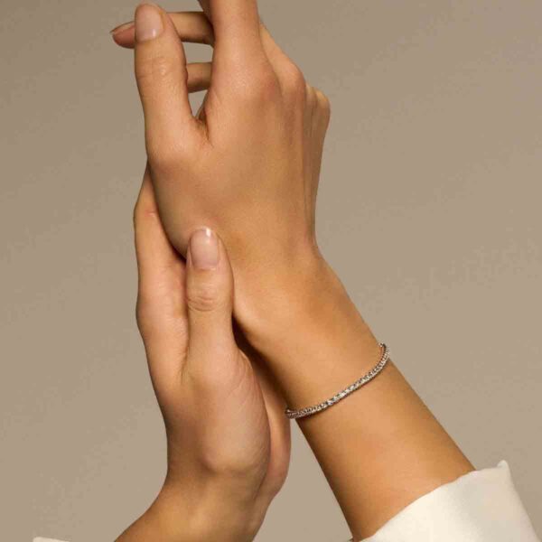 tennisarmband diamant 1.00ct h si 2,0 mm 17,5 cm 14K geelgoud - Afbeelding 4