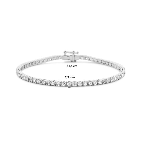 tennisarmband lab grown diamant 3.00ct g si 2,7 mm 17,5 cm 14K witgoud - Afbeelding 3