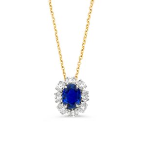 Collier bicolor saffier+briljant