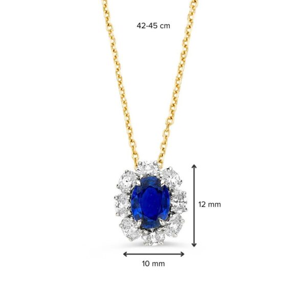 Collier bicolor saffier+briljant - Afbeelding 2