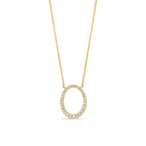 Collier geelgoud briljant 0,25 crt.