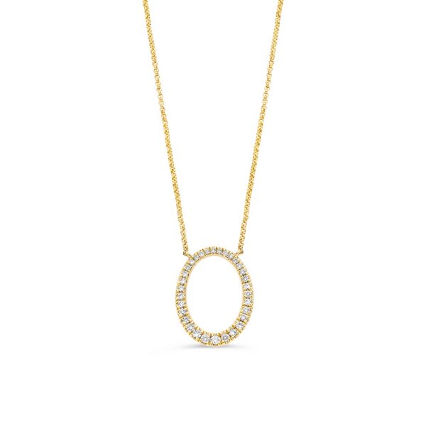 Collier geelgoud briljant 0,25 crt.