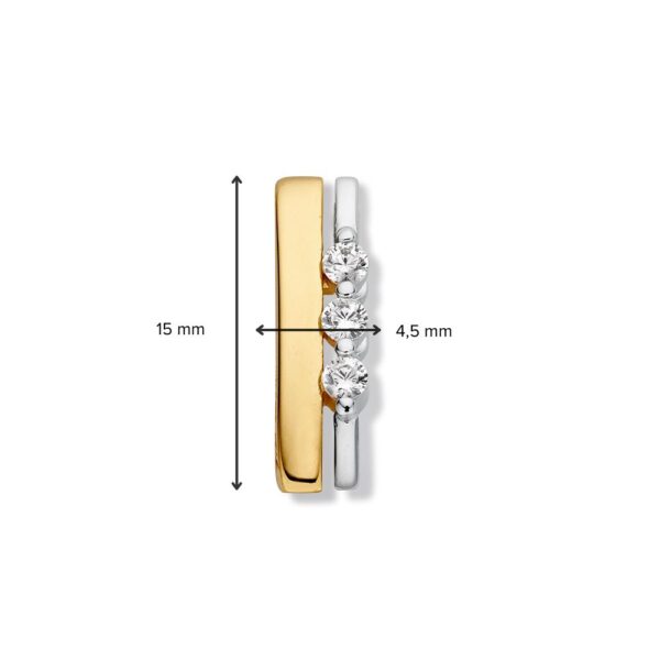 Hanger bicolor zirkonia - Afbeelding 2