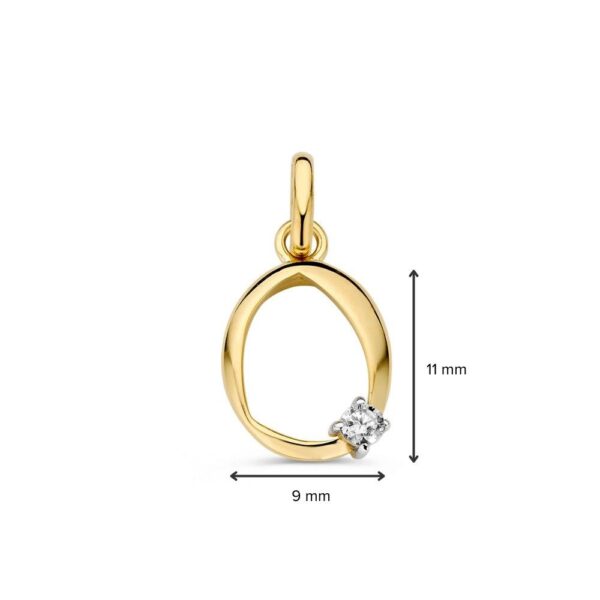 Hanger geelgoud zirkonia - Afbeelding 2