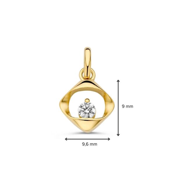 Hanger geelgoud zirkonia - Afbeelding 2