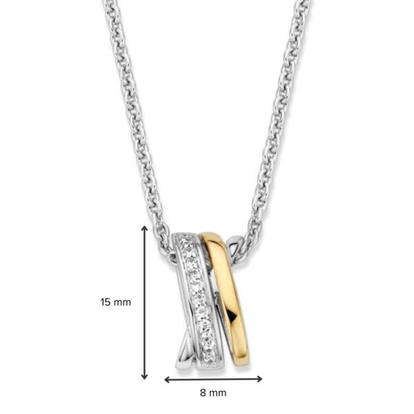Hanger zilver/goud zirkonia - Afbeelding 2