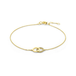 9k armband zirkonia 16,5 - 17,5 - 18,5 9K geel kleurig