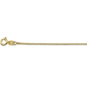 9k collier gourmette 4-zijdes geslepen 1,0 mm 41-43-45 cm 9K geel kleurig