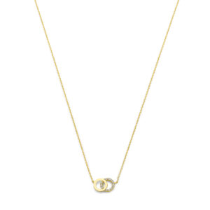 9k collier zirkonia 40 - 42 - 44 cm 9K geel kleurig