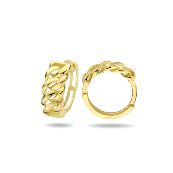 9k klapoorringen gourmet 13 mm 9K geel kleurig - Afbeelding 3