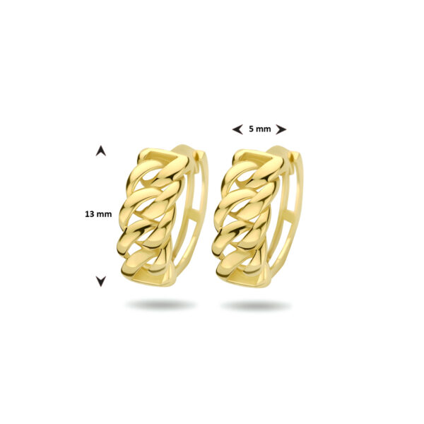 9k klapoorringen gourmet 13 mm 9K geel kleurig - Afbeelding 4