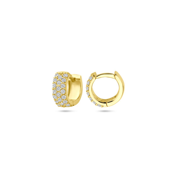 Klapoorringen diamant 0.40ct (2x 0.20ct) h si 10 mm 14K geelgoud - Afbeelding 3