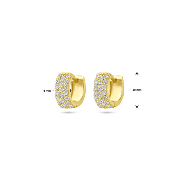 Klapoorringen diamant 0.40ct (2x 0.20ct) h si 10 mm 14K geelgoud - Afbeelding 4