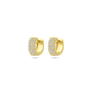 Klapoorringen diamant 0.40ct (2x 0.20ct) h si 10 mm 14K geelgoud