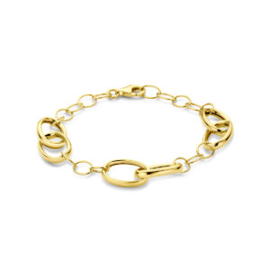 armband 11 mm 19 cm 3 micron zilver verguld (geel)