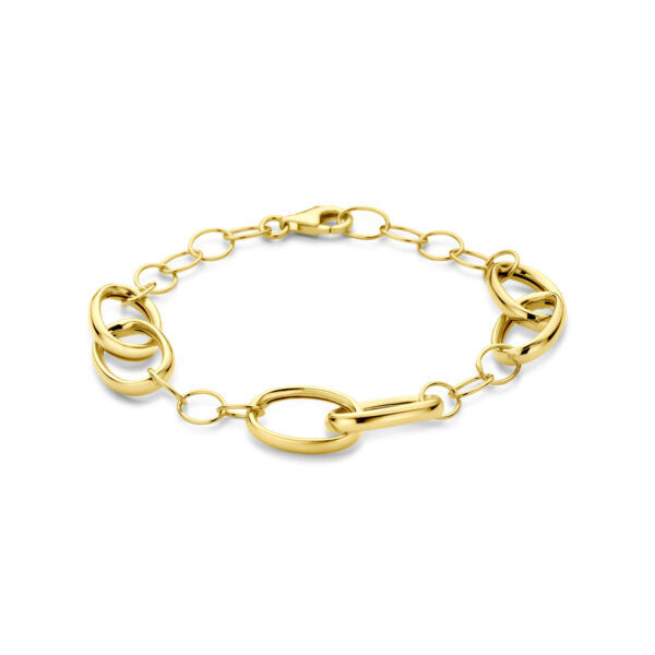 armband 11 mm 19 cm 3 micron zilver verguld (geel)