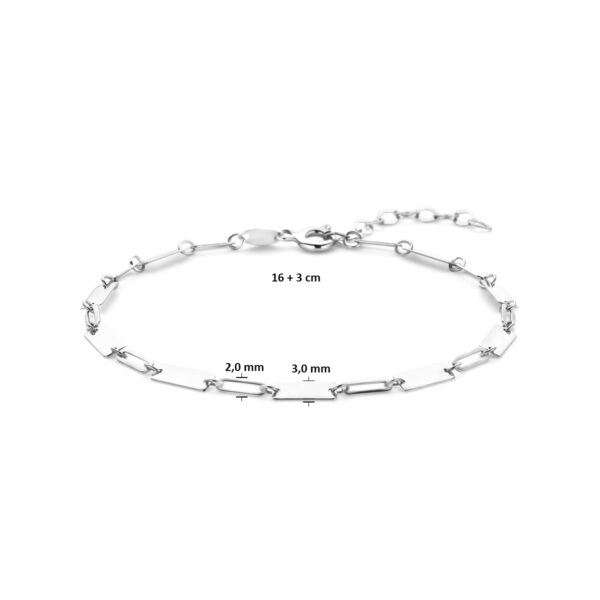 armband 16 + 3 cm zilver gerhodineerd - Afbeelding 3