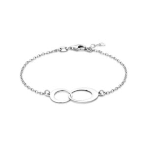 armband 17 + 2 cm zilver gerhodineerd