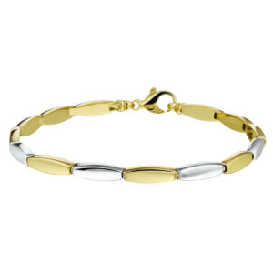 armband 4,0 mm 19 cm bicolor gestift 14K geelgoud