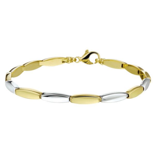armband 4,0 mm 19 cm bicolor gestift 14K geelgoud