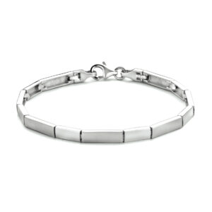 armband 4,3 mm 19 cm poli/mat zilver gerhodineerd