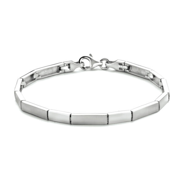 armband 4,3 mm 19 cm poli/mat zilver gerhodineerd