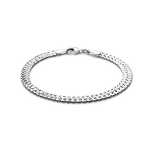 armband 5 mm 18 cm zilver gerhodineerd