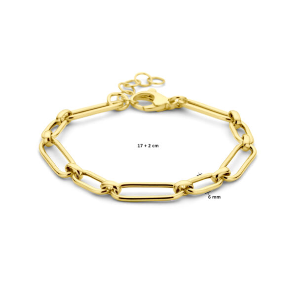 armband 6,0 mm 17 + 2 cm 3 micron zilver verguld (geel) - Afbeelding 3