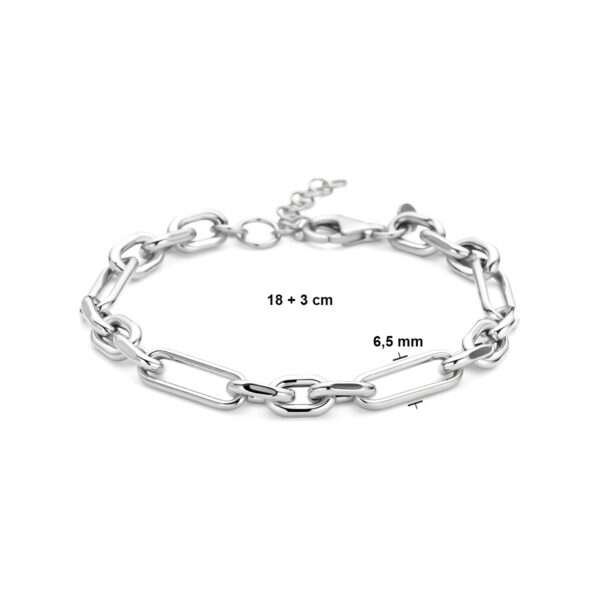 armband anker 6,5 mm 18 + 3 cm zilver gerhodineerd - Afbeelding 3
