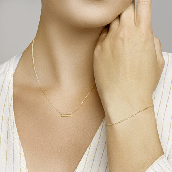 armband balkje 1,1 mm 16,5 - 18,5 cm 14K geelgoud - Afbeelding 3