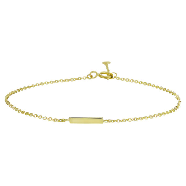 armband balkje 1,1 mm 16,5 - 18,5 cm 14K geelgoud