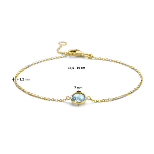 armband blauw topaas 16,5 - 19 cm 14K geelgoud - Afbeelding 3
