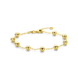 armband bolletjes 17 - 19 cm 14K geelgoud