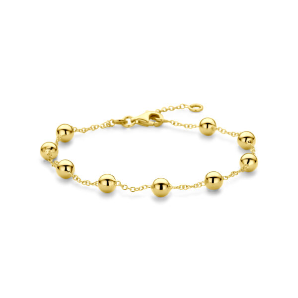 armband bolletjes 17 - 19 cm 14K geelgoud
