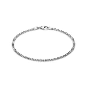 armband bolletjes 2,4 mm 18 cm zilver gerhodineerd