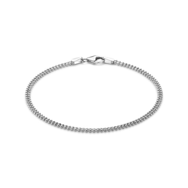 armband bolletjes 2,4 mm 18 cm zilver gerhodineerd