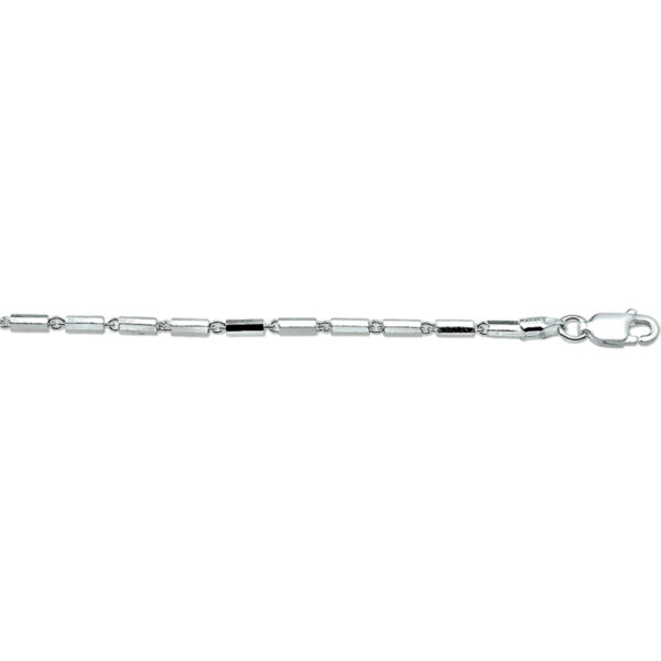 armband buisjes 2,0 mm 18 cm zilver gerhodineerd - Afbeelding 2