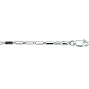 armband buisjes 2,0 mm 18 cm zilver gerhodineerd