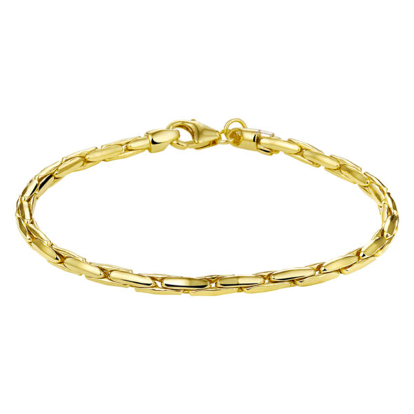 armband cardano 3,0 mm 19 cm Silgold (geel met zilverkern)