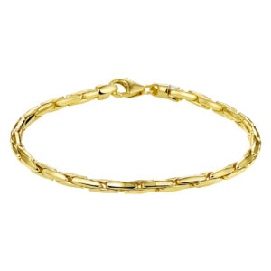 armband cardano 3,0 mm 19 cm Silgold (geel met zilverkern)