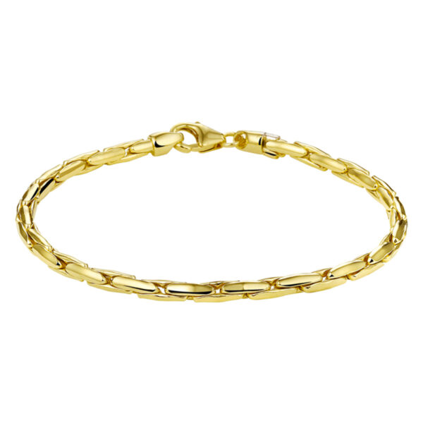 armband cardano 3,0 mm 19 cm Silgold (geel met zilverkern)