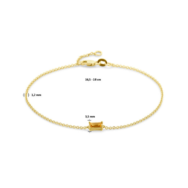 armband citrien  16,5 - 18 cm 14K geelgoud - Afbeelding 3